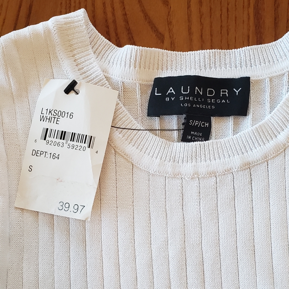 Laundry by Shelli Segal white tank, size S - NEW - Picture 6 of 9